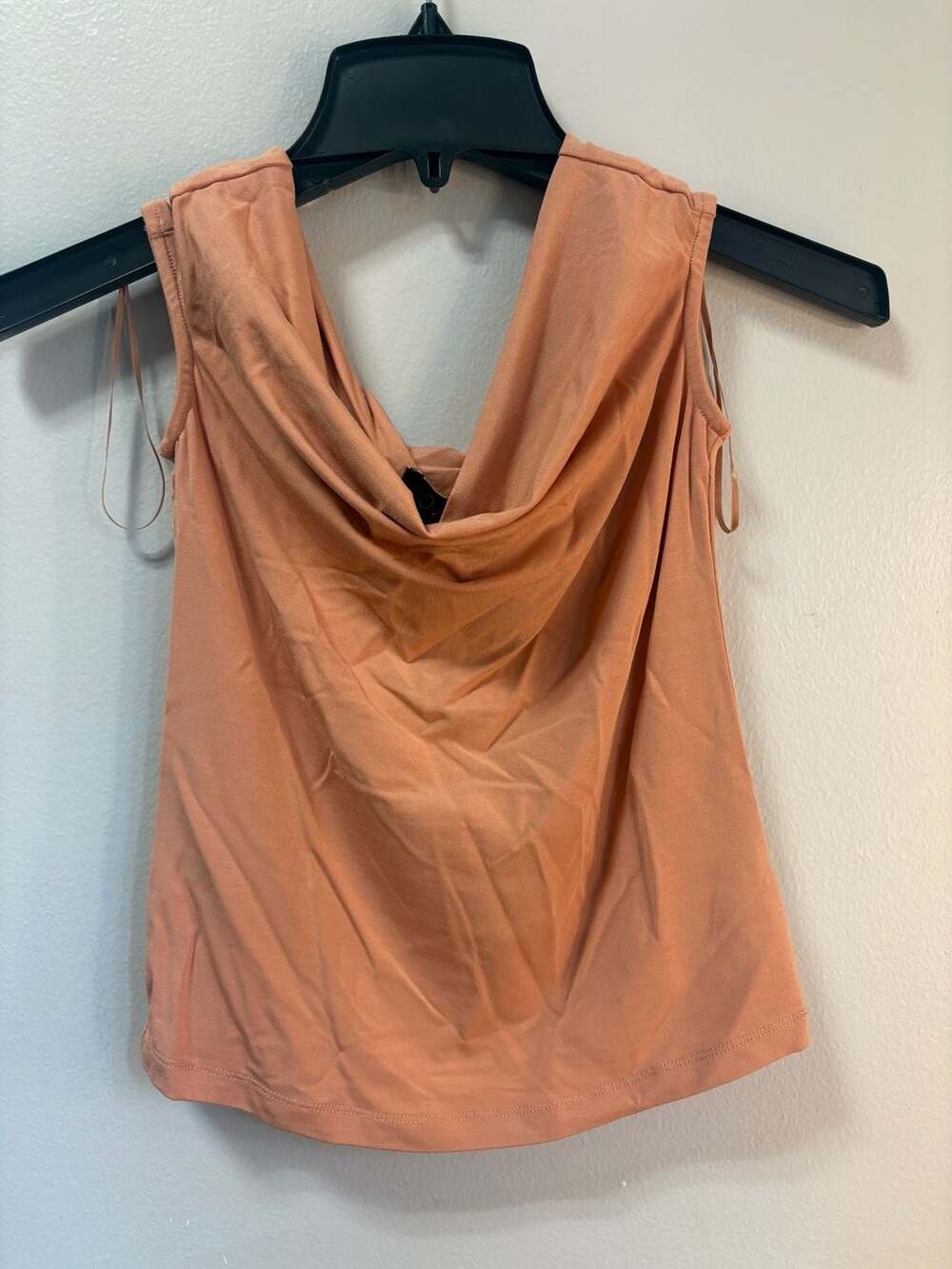 Oak & Trellis Cowl Neck Sleeveless Top Cork Orange XS